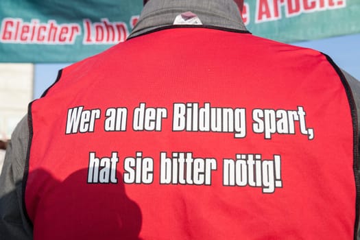 Strike of the public sector (schools,day-care centres,offices) in Berlin at Alexanderplatz on 12.02.2017