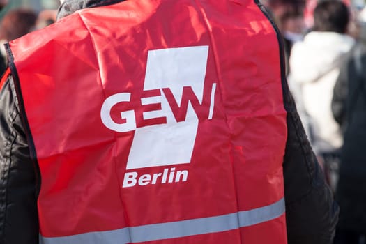 Strike of the public sector (schools,day-care centres,offices) in Berlin at Alexanderplatz on 12.02.2017