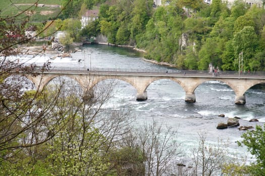 a stone arch bridge over the Rhine built