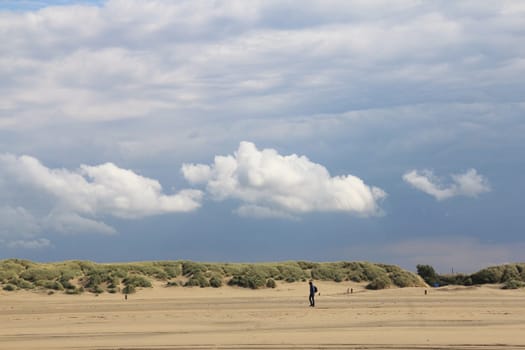 extensive lonely sandy beach,on the North Sea.