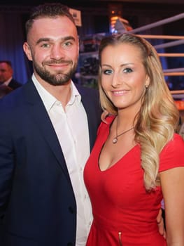 WBA and WBO Intercontinental title winner Dominic Bösel with girlfriend at the SES Boxgala on 04.02.2017 at the Maritim-Hotel Magdeburg
