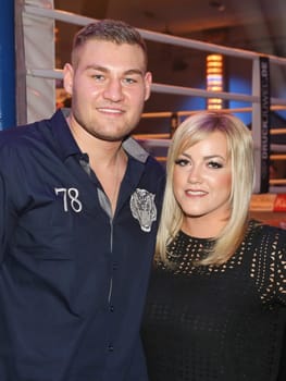 Tom Schwarz with girlfriend at the SES Boxgala on 04.02.2017 at the Maritim-Hotel Magdeburg