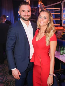 WBA and WBO Intercontinental title winner Dominic Bösel with girlfriend at the SES Boxgala on 04.02.2017 at the Maritim-Hotel Magdeburg