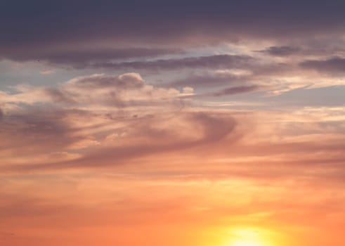 beautiful bright sunset sky can be used as background