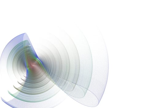 Abstract fractal element in rotational motion for background