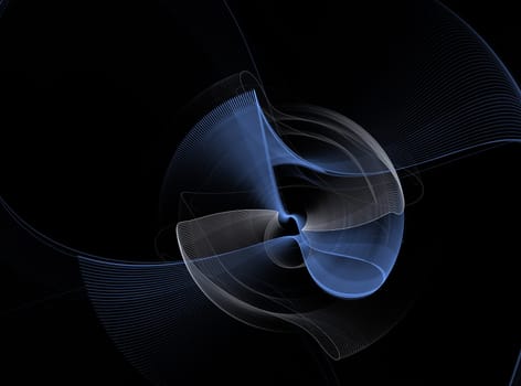 Abstract fractal element in rotational motion for background