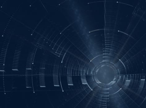Abstract fractal element in rotational motion for background