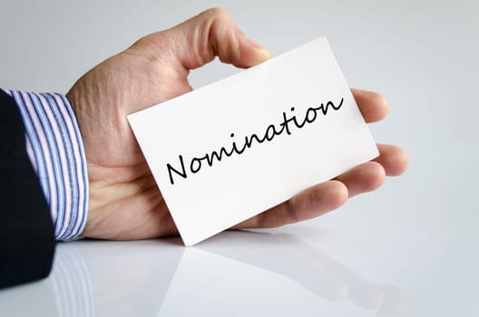 Nomination  text concept isolated over white background