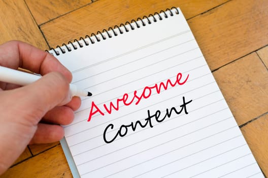 Awesome content text concept write on notebook