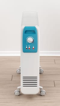 3d illustration of electric oil-filled heater
