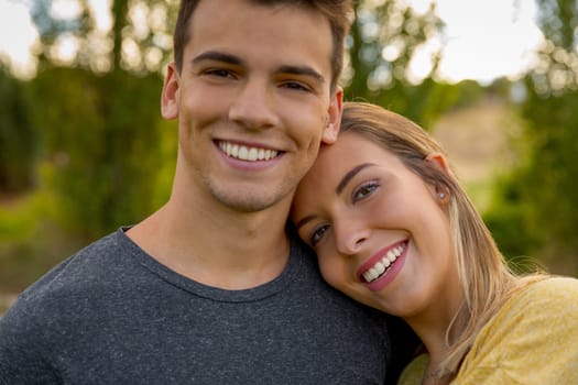 Portrait of a happy young couple in love