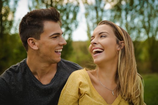 Portrait of a happy young couple in love