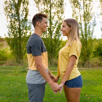 Portrait of a happy young couple in love