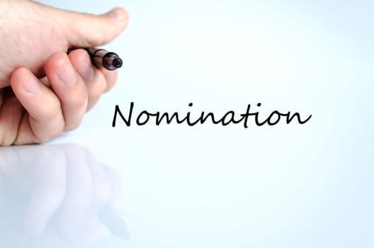 Nomination  text concept isolated over white background