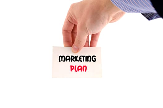 Marketing plan text concept isolated over white background