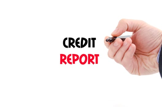 Credit report text concept isolated over white background