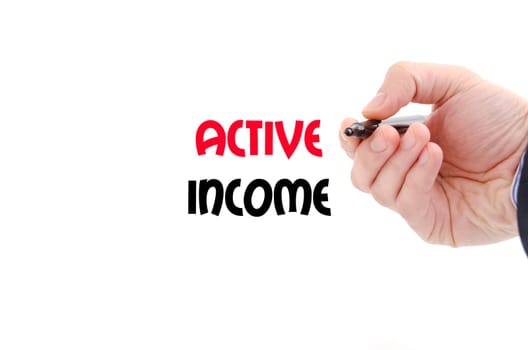 Active income text concept isolated over white background