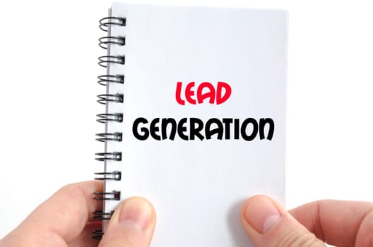 Lead generation text concept isolated over white background