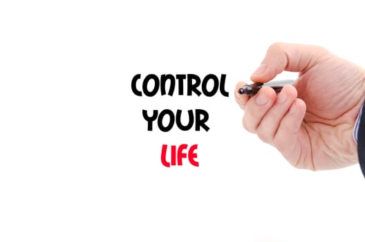 Control your life text concept isolated over white background