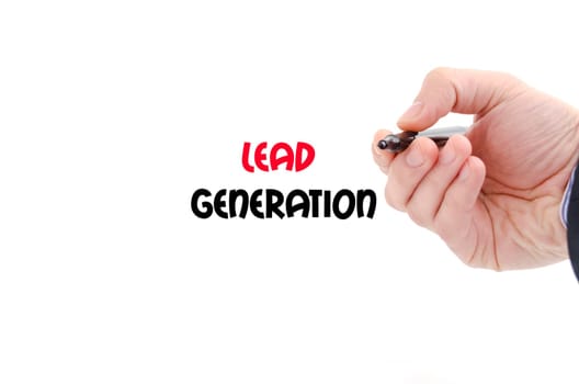 Lead generation text concept isolated over white background