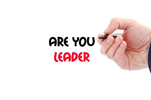 Are you leader text concept isolated over white background