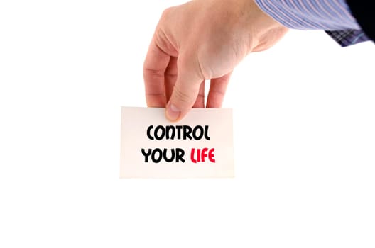 Control your life text concept isolated over white background