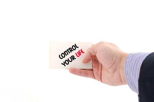 Control your life text concept isolated over white background