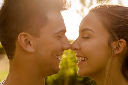 Portrait of a happy young couple in love