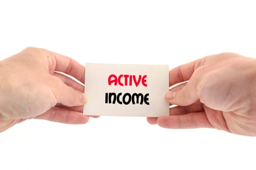 Active income text concept isolated over white background
