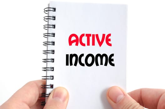 Active income text concept isolated over white background