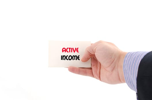 Active income text concept isolated over white background