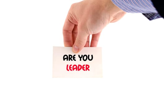 Are you leader text concept isolated over white background