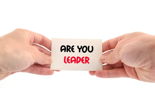Are you leader text concept isolated over white background