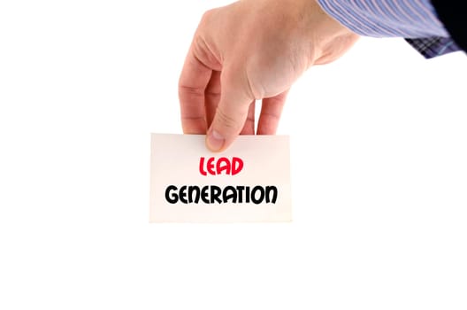 Lead generation text concept isolated over white background