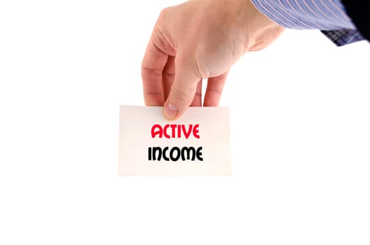 Active income text concept isolated over white background
