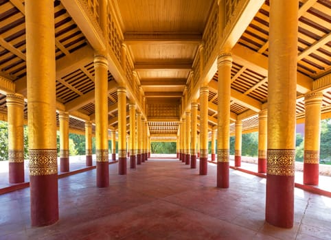 Corridor in Mandalay Palace wide view