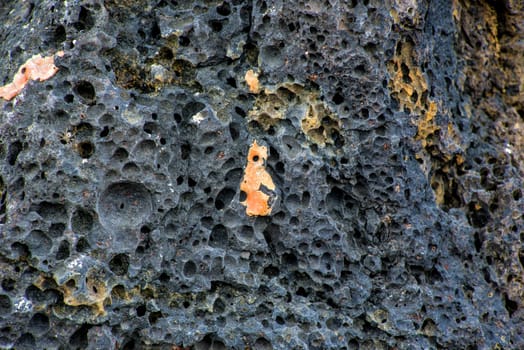 Volcanic rock,close-up of the surface