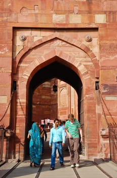 Entrance gate to Agra fort in India. Photo taken on September 20, 2011