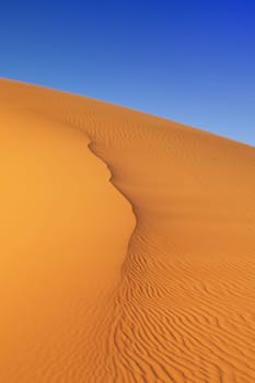 Sand dunes at sunset  in the Sahara Desert, Merzouga, Morocco