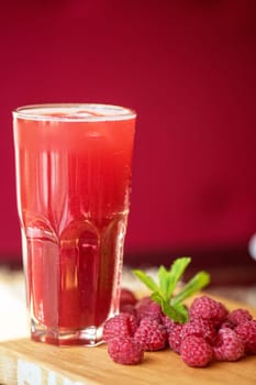 fruit non-alcoholic drink with raspberries