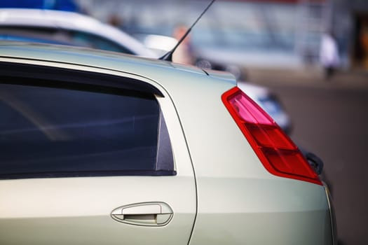 Rear of the modern car. Selective focus.