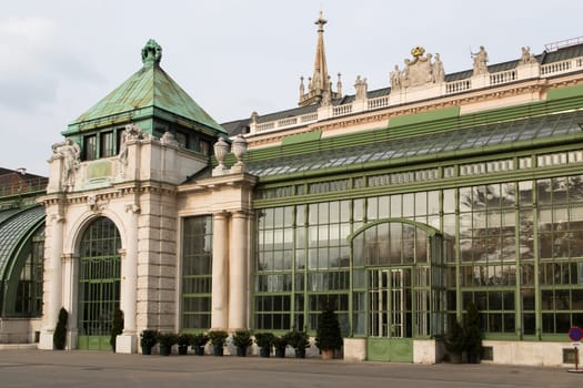 Palm house in Burggarten in Vienna, Austria