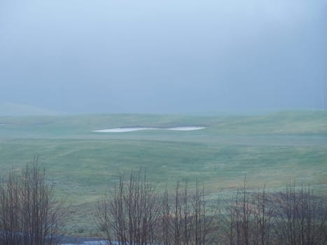 Very much fog on the golf course this morning
