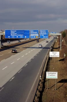 German highway (Autobahn) near Frankfurt