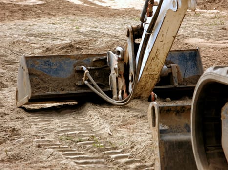 Excavators on the construction site