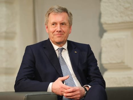Former Federal President Christian Wulff (CDU) at a panel discussion in Magdeburg on 22.02.2017