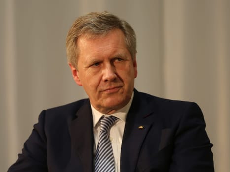 Former Federal President Christian Wulff (CDU) at a panel discussion in Magdeburg on 22.02.2017