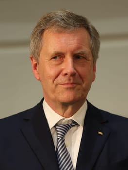 Former Federal President Christian Wulff (CDU) at a panel discussion in Magdeburg on 22.02.2017