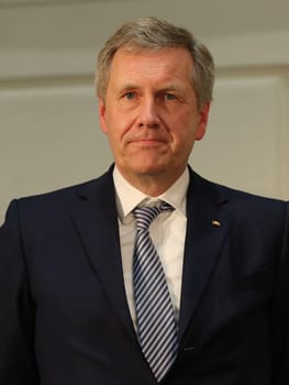Former Federal President Christian Wulff (CDU) at a panel discussion in Magdeburg on 22.02.2017
