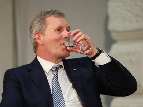 Former Federal President Christian Wulff (CDU) at a panel discussion in Magdeburg on 22.02.2017